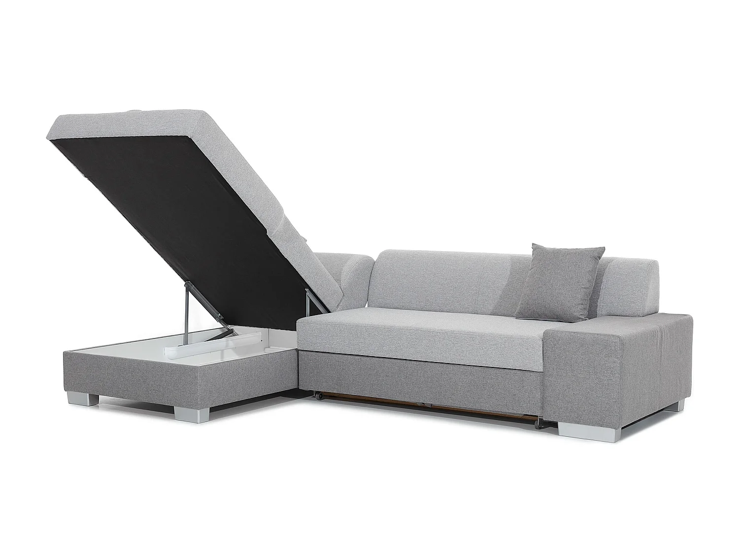 Canapé convertible angle gauche simili cuir blanc Polky 272cm