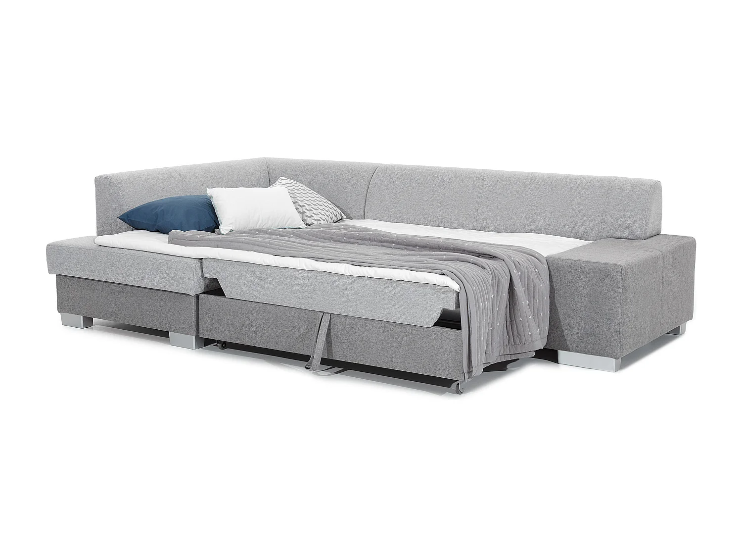 Canapé convertible angle gauche simili cuir blanc Polky 272cm