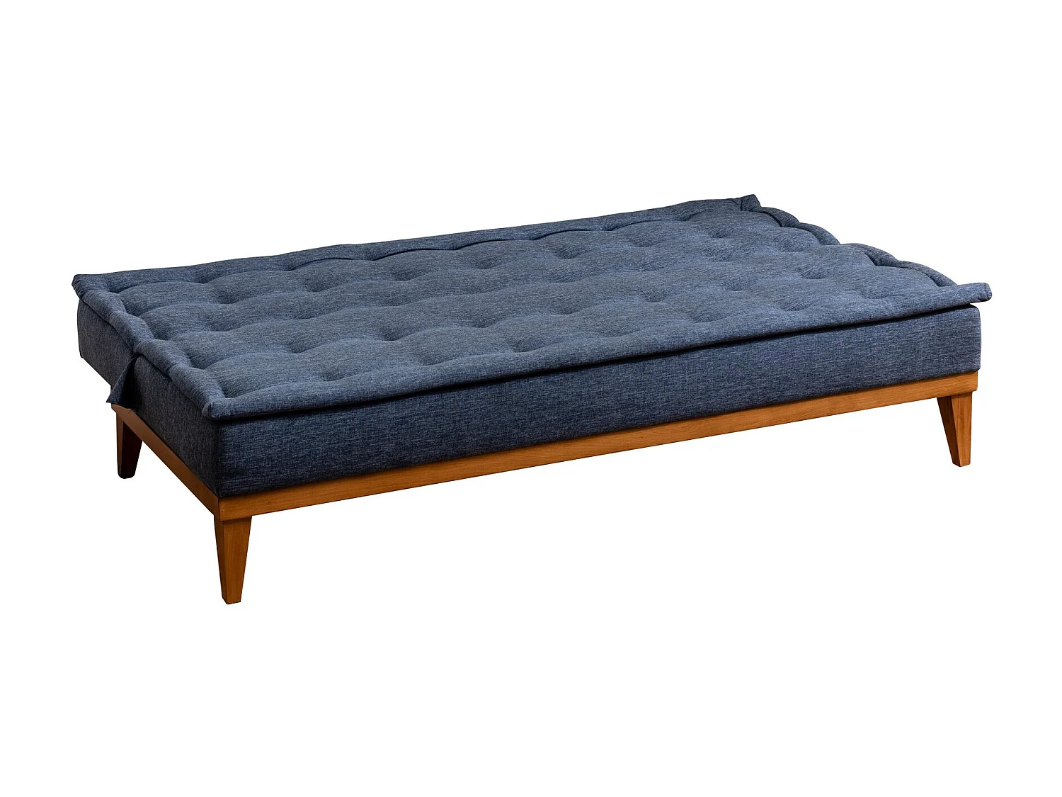 Canapé lit clic clac 3 places tissu bleu foncé Sporka 180cm