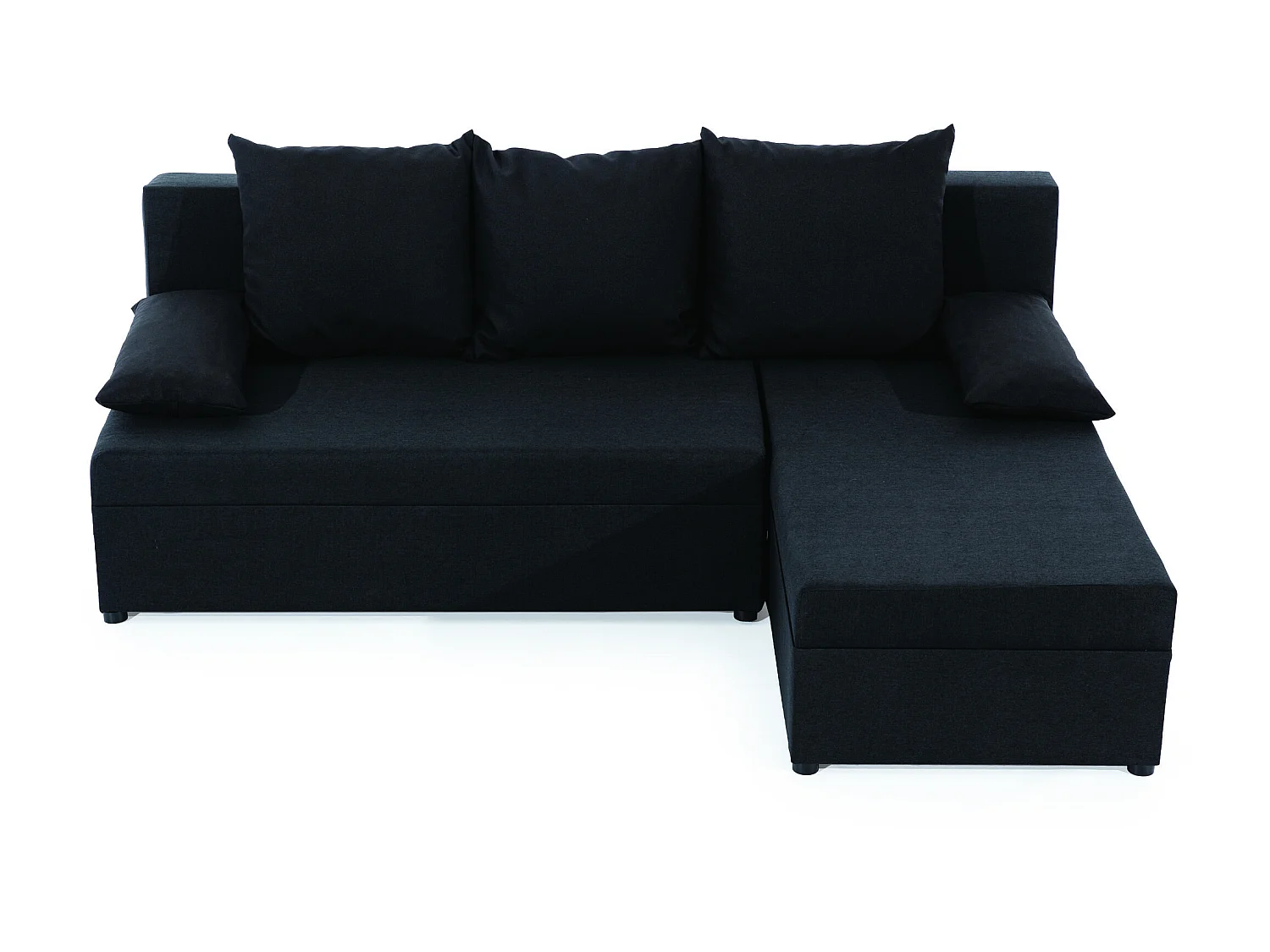 Canapé convertible angle réversible tissu noir Gary 206cm