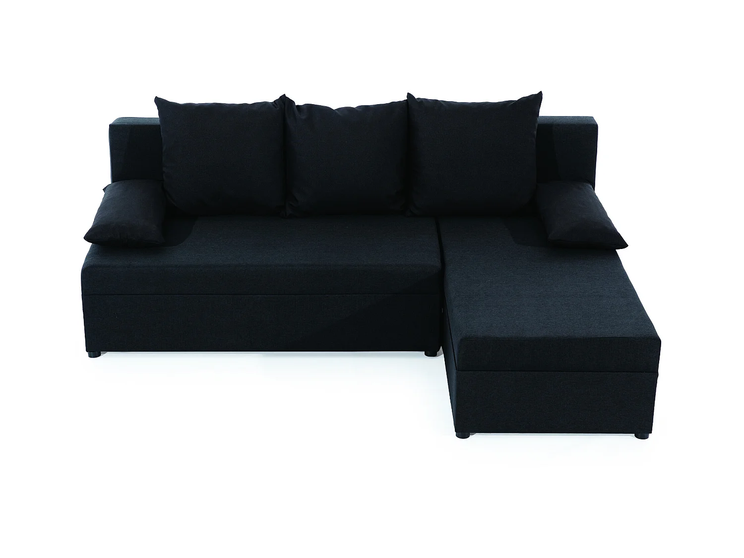 Gary omkeerbare hoekbank van zwarte stof, 206 cm
