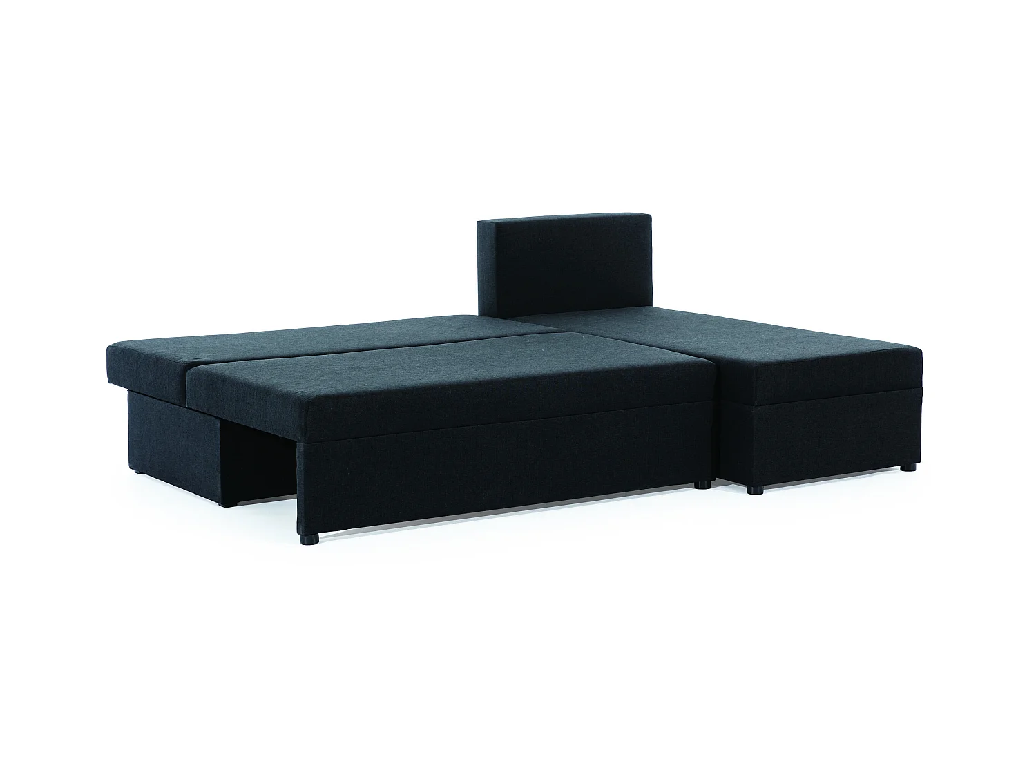 Gary omkeerbare hoekbank van zwarte stof, 206 cm