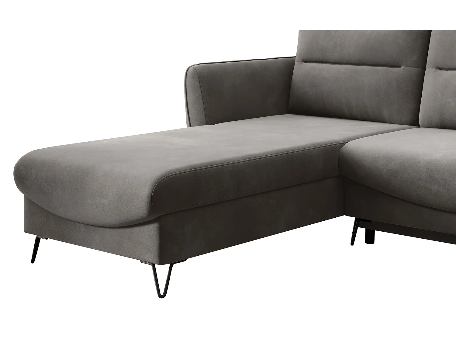 Canapé d'angle gauche convertible velours marron meuse Zurik 276cm