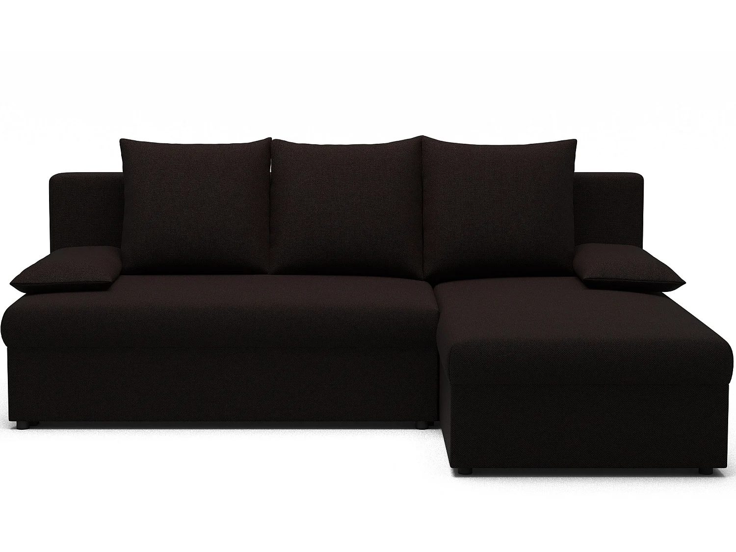 Canapé d’angle réversible convertible GARY en tissu côtelé – 206cm-Marron