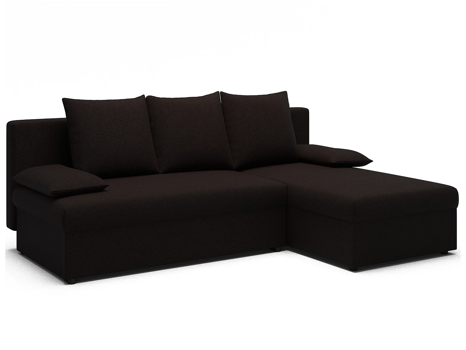 Canapé d’angle réversible convertible GARY en tissu côtelé – 206cm-Marron