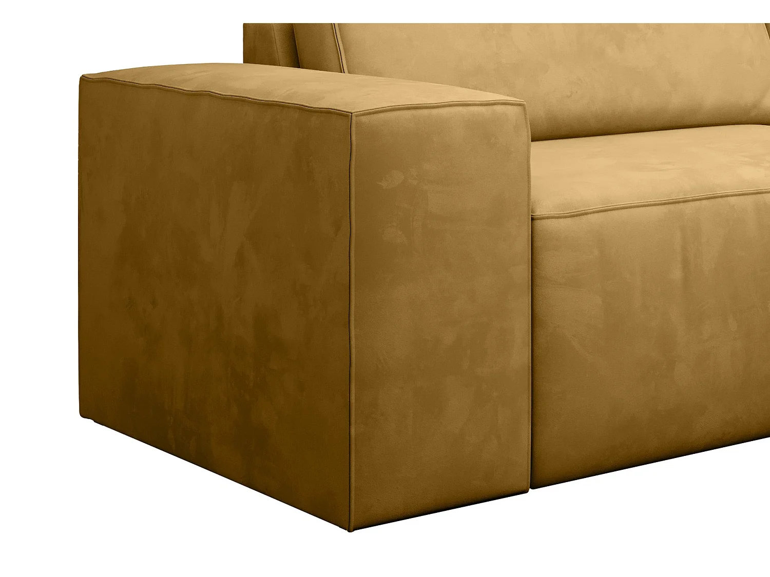 Canapé convertible 4 places velours jaune moutarde Willace 260cm