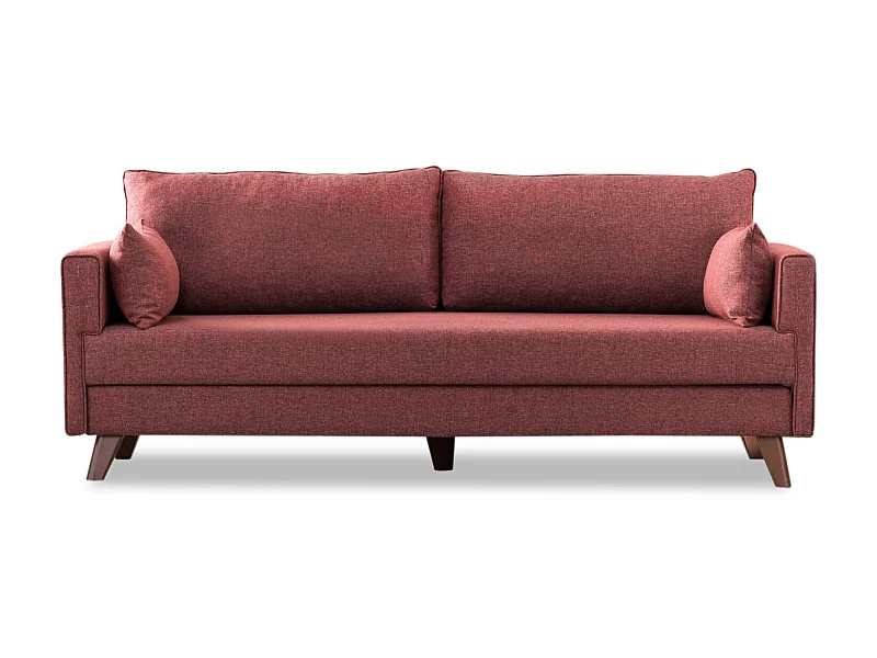 Kandy bordeauxrode stoffen 3-zits slaapbank 208 cm