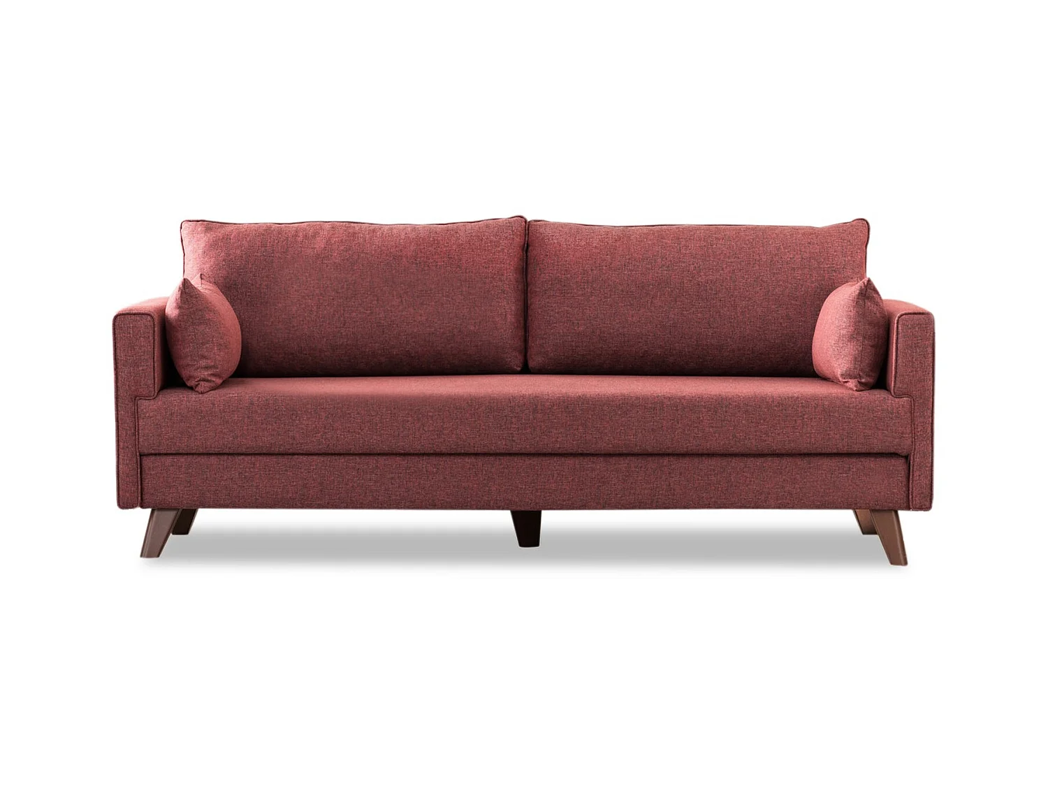 Canapé convertible 3 places tissu bordeaux Kandy 208cm