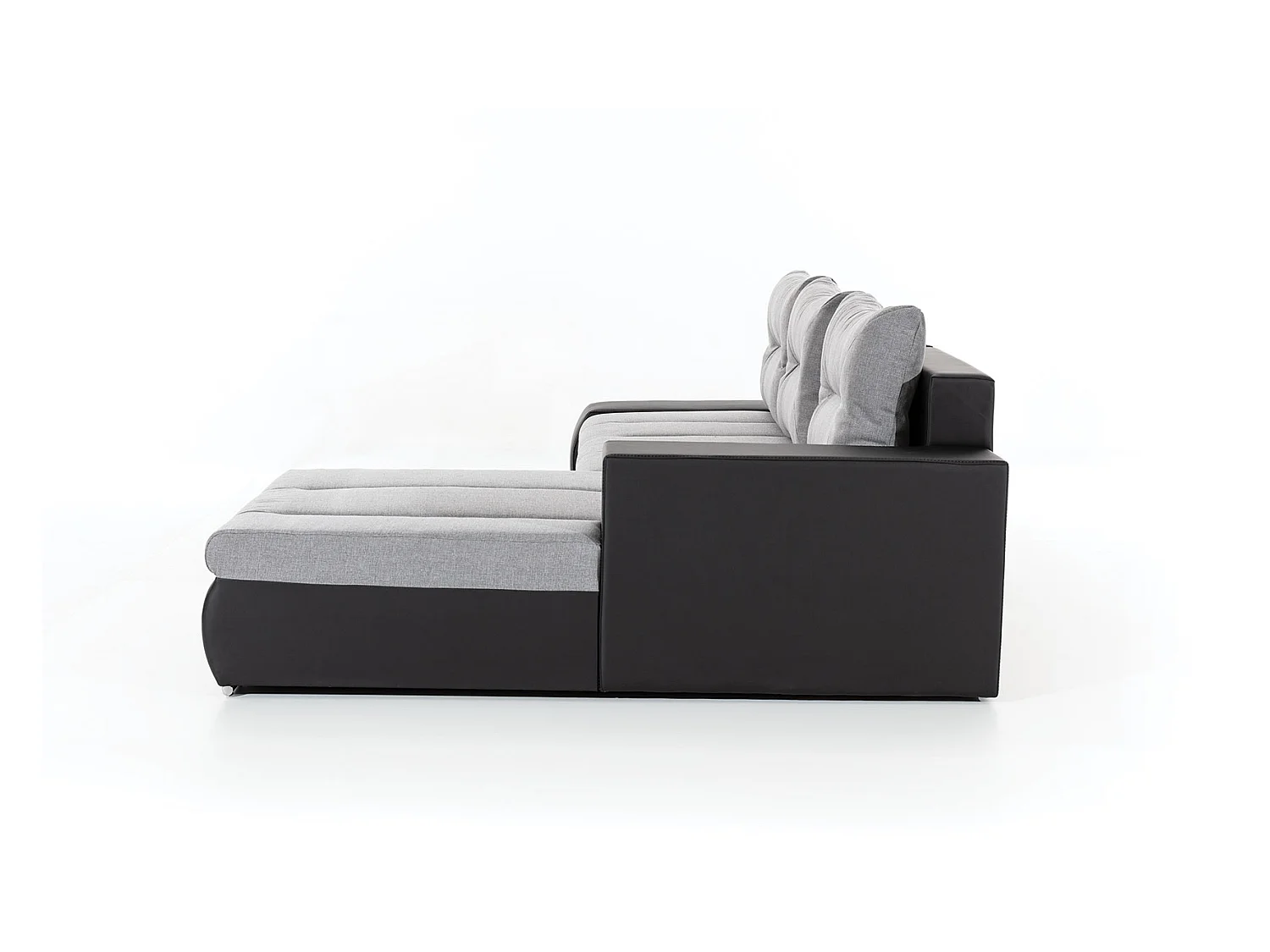 Canapé d'angle droit convertible simili cuir blanc Waker 275cm