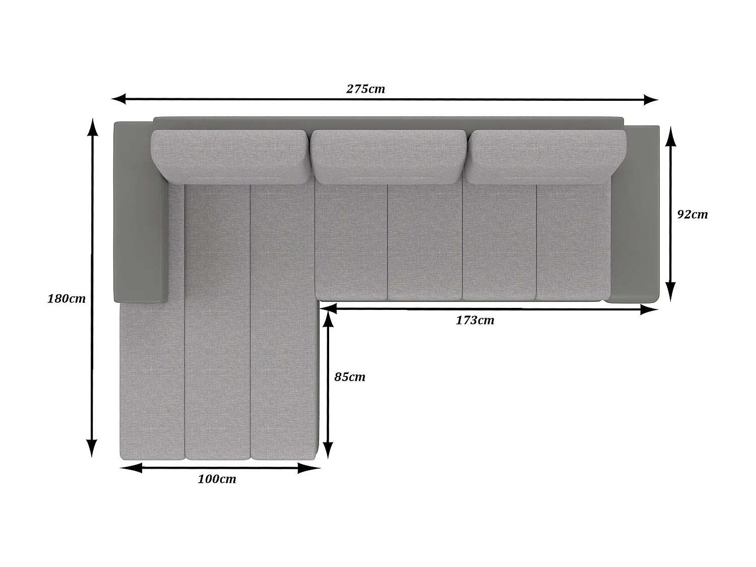 Canapé d'angle gauche convertible simili cuir blanc Waker 275cm