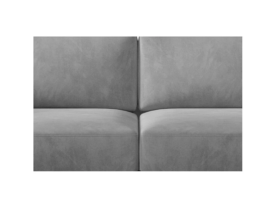 Canapé convertible 3-4 places velours gris et pieds métal noir Zora 250cm
