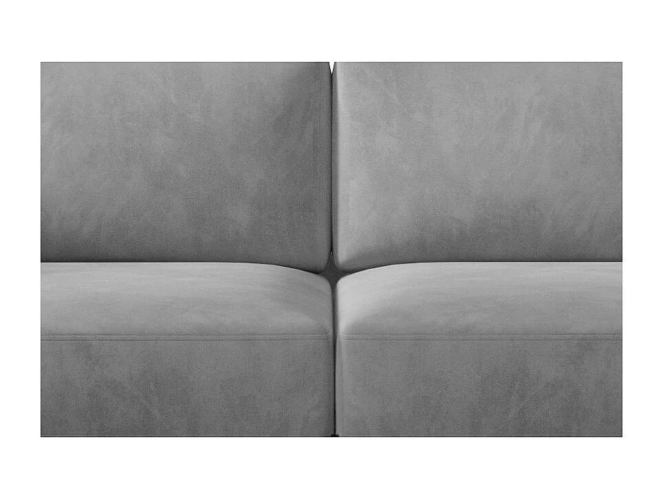 Canapé convertible 3-4 places velours gris et pieds métal noir Zora 250cm