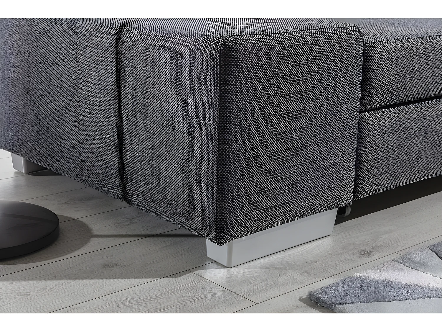 Moderne slaapbank linkerhoek zachtroze en paarse stof Plazo 278 cm