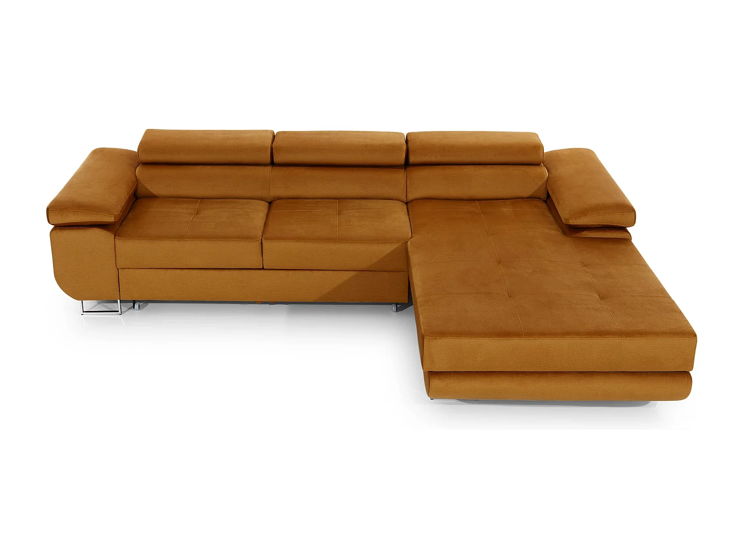 Canapé convertible d'angle droit tissu noir avec rangement Wile 280cm