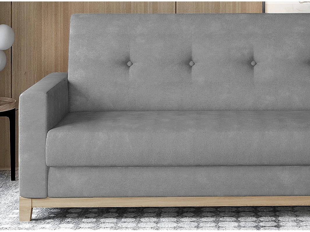 Canapé convertible express 3 places en tissu gris SALINE
