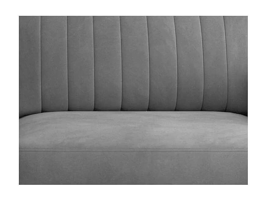 Canapé convertible design 3-4 places velours gris et pieds acier chromé Eliza 250cm