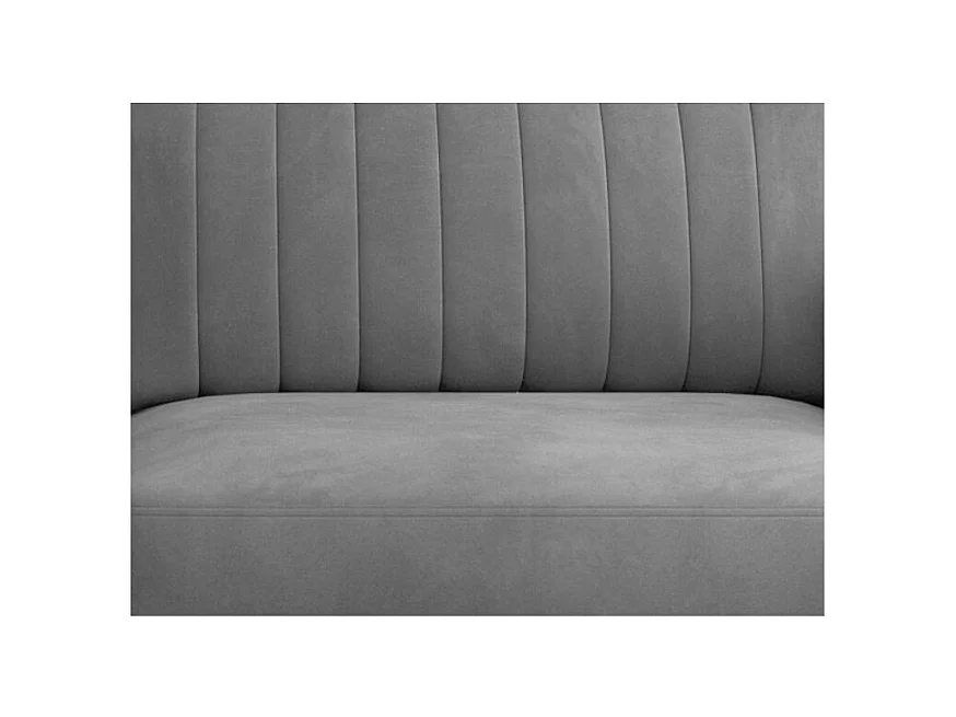 Canapé convertible design 3-4 places velours gris et pieds acier chromé Eliza 250cm