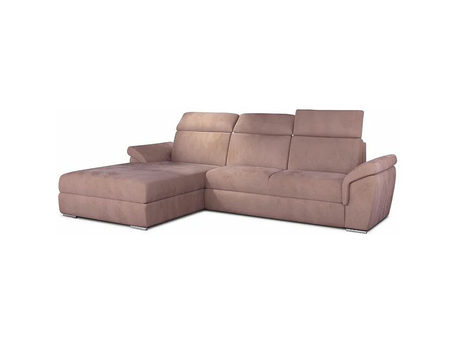Canapé d'Angle Gauche Convertible "Iscov" 272cm Rose