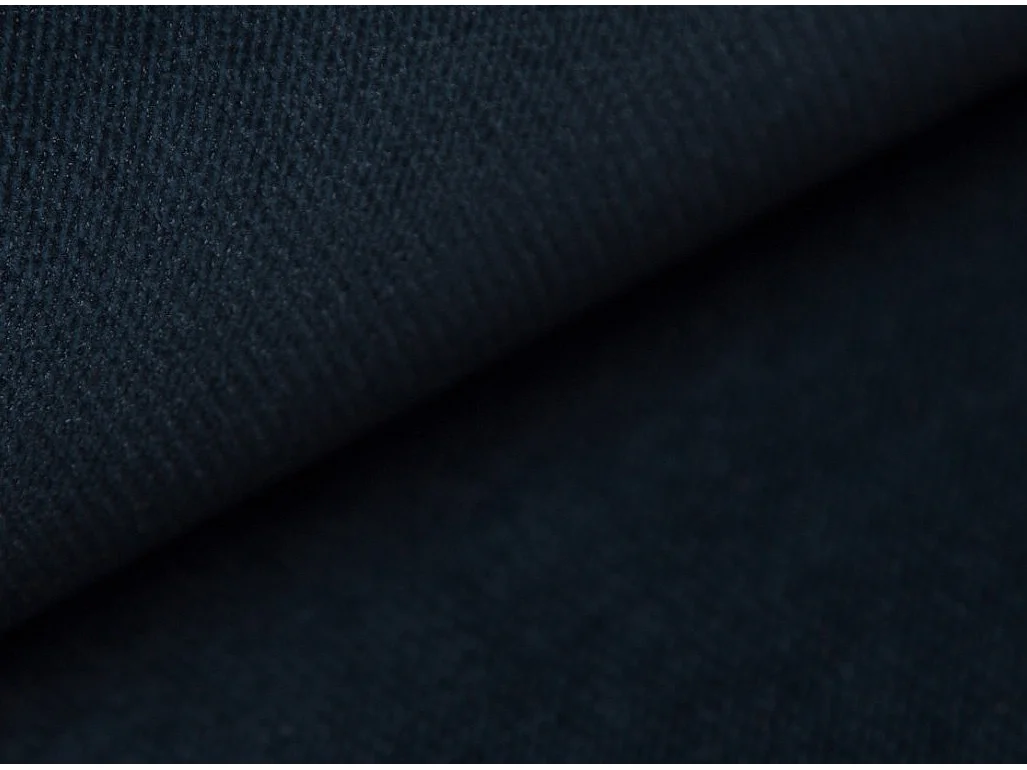 Canapé convertible angle droit velours bleu nuit et chromé Pika 260cm