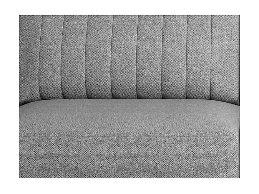 Canapé convertible design 3-4 places tissu gris clair chiné et pieds acier chromé Eliza 250cm