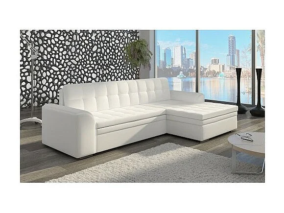 Canapé d'Angle Droit Convertible "Izalco" 270cm Blanc