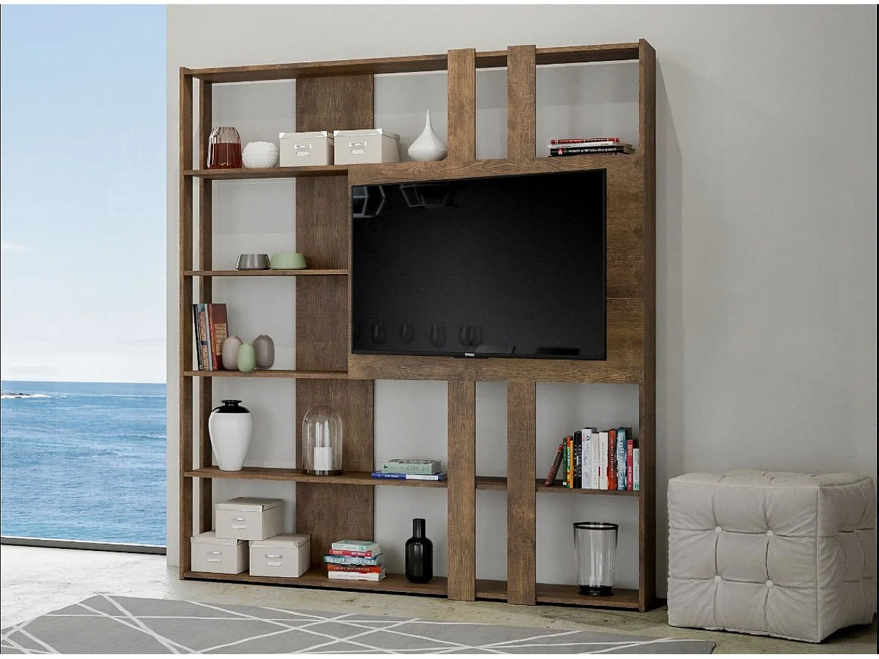 Librería y mueble TV Bamka 178 cm-Color Marrón