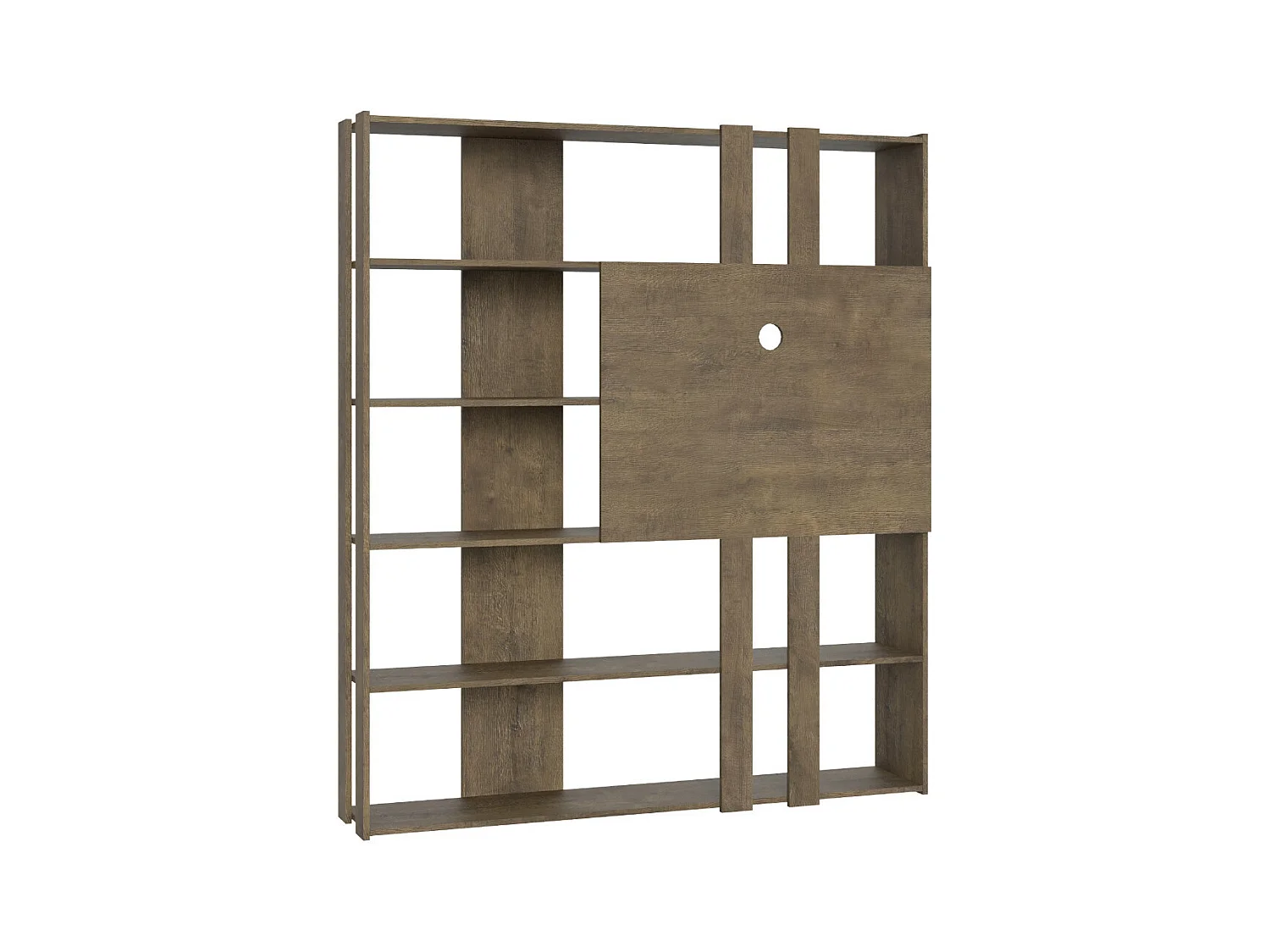 Bibliothèque et meuble TV Bamka 178cm-Couleur Marron