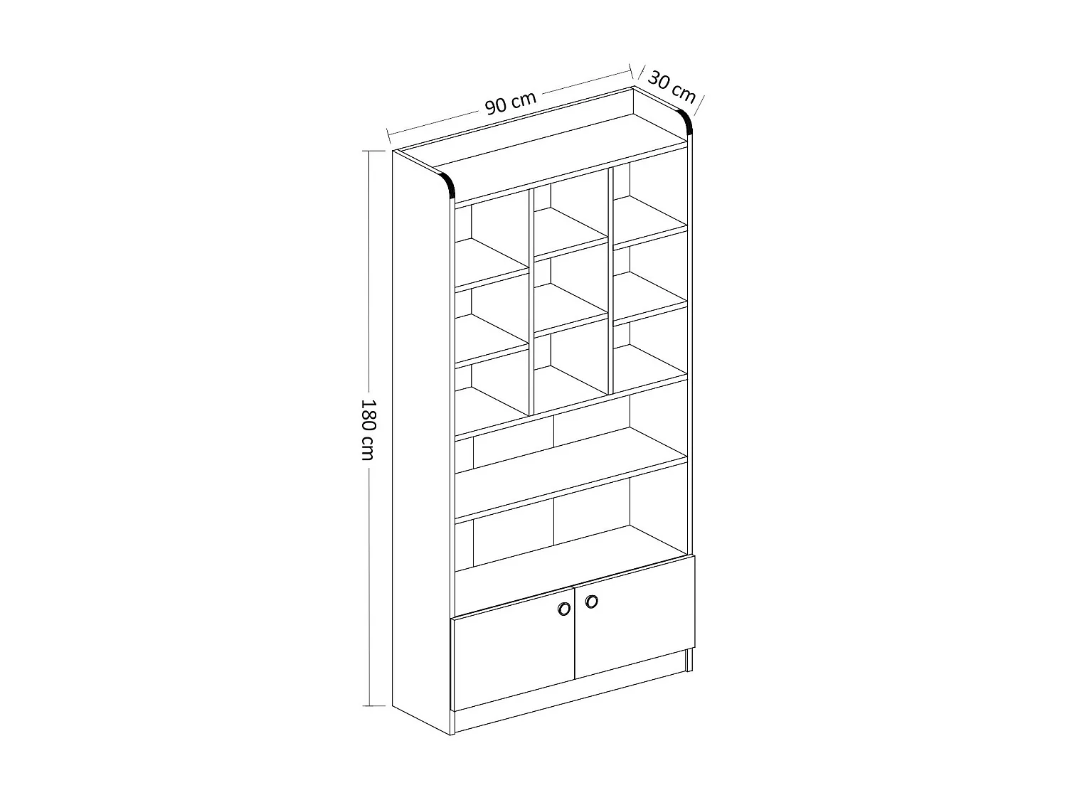 Étagère bibliothèque bllanche Tika 90cm
