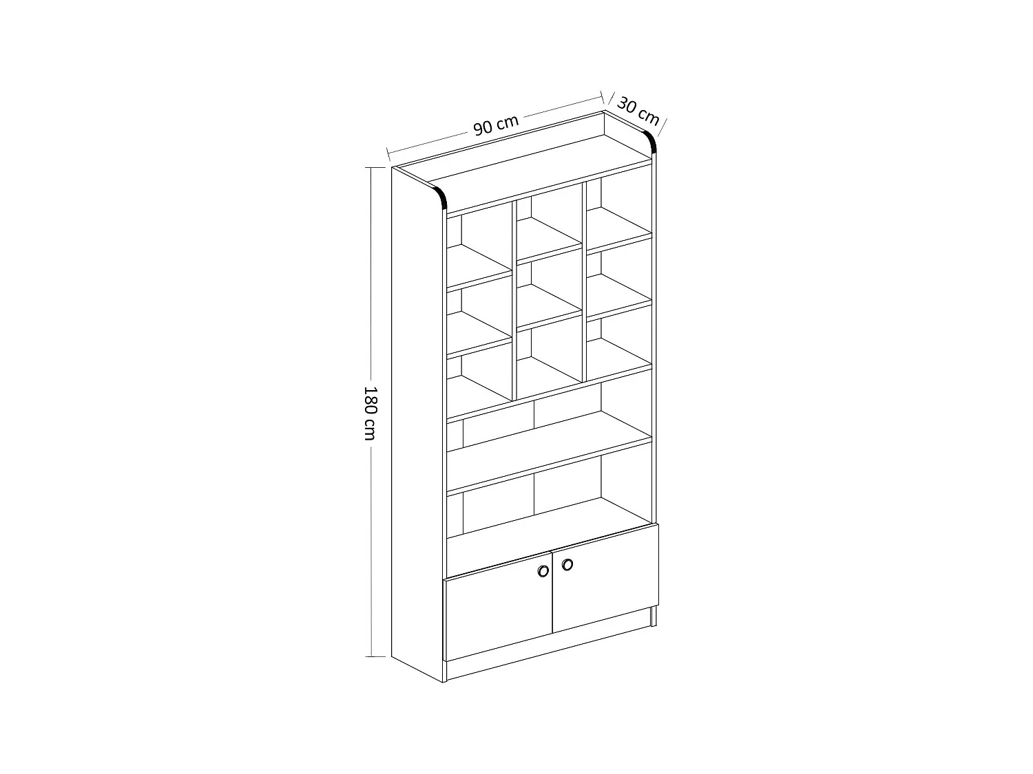 Étagère bibliothèque bllanche Tika 90cm