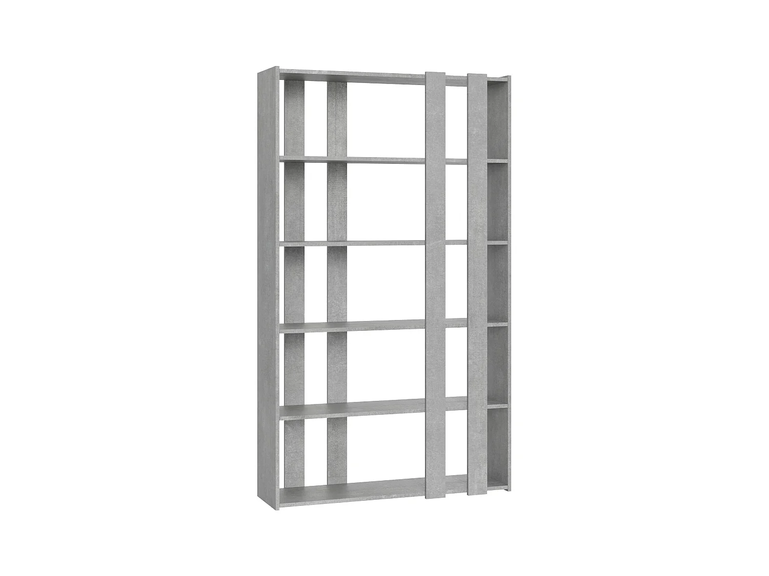 Sanka moderne houten boekenkast-Kleur Cementgrijs-Breedte 120 cm