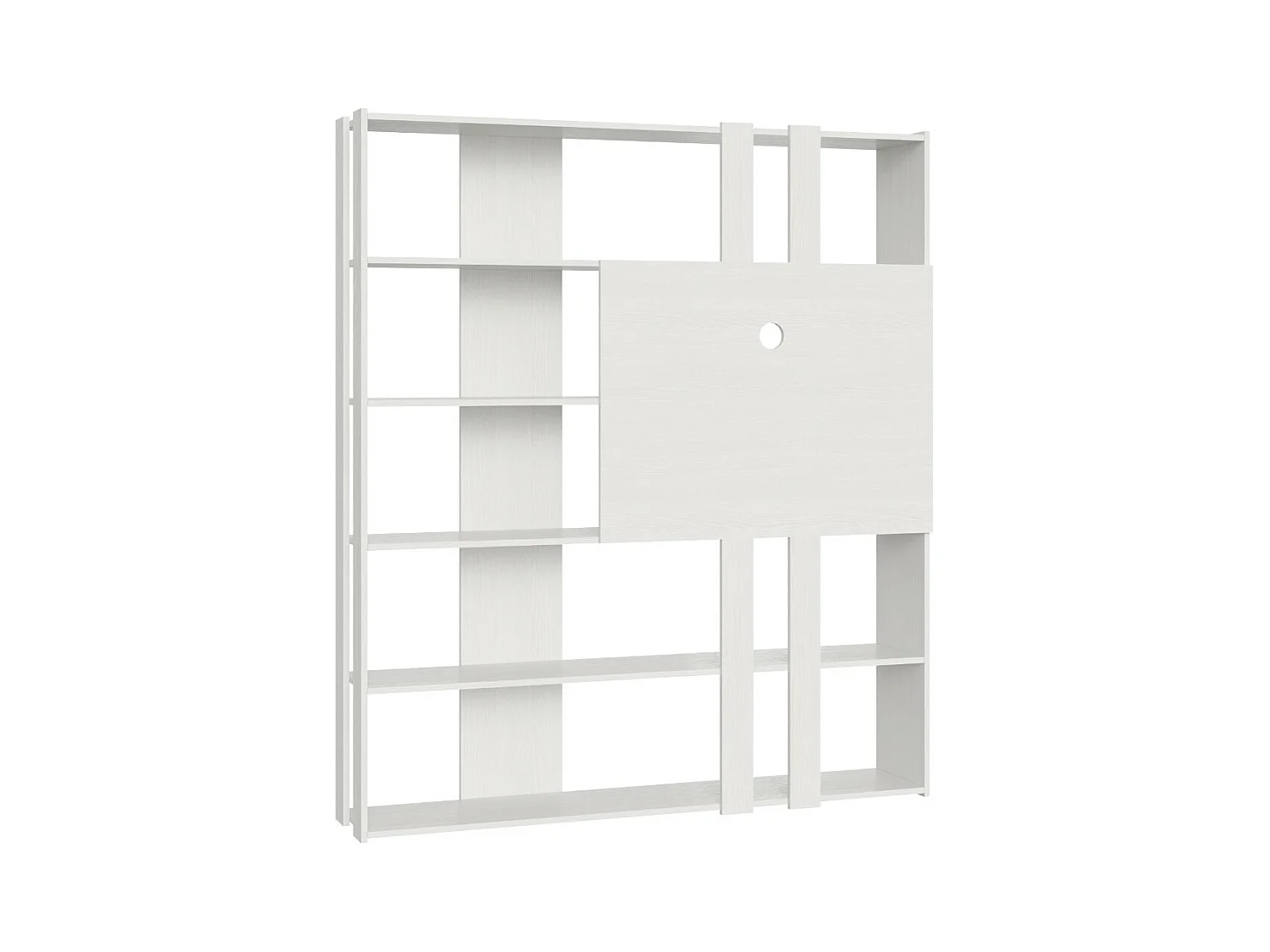 Bibliothèque et meuble TV Bamka 178cm-Couleur Blanc