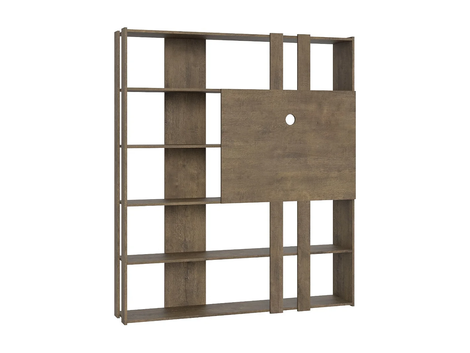 Bibliothèque et meuble TV Bamka 178cm-Couleur Blanc