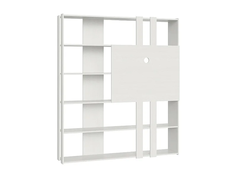 Librería y mueble TV Bamka 178 cm-Color Blanco