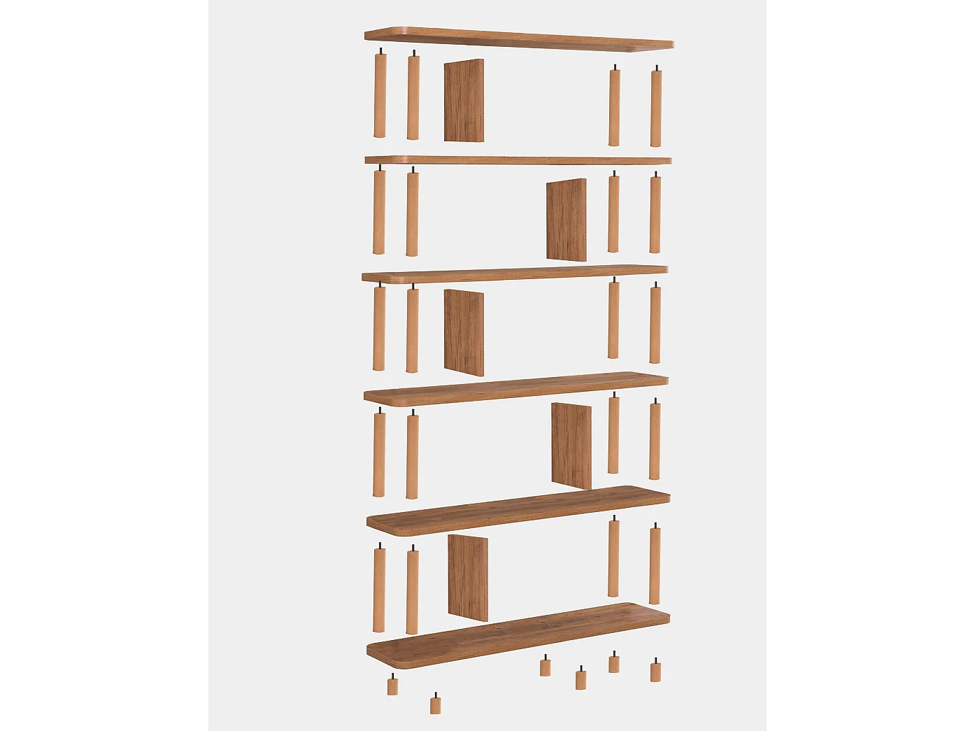 Estante rústico en MDF melaminizado – 120 x 168,5 x 28 cm – Pinheiro Atlântico