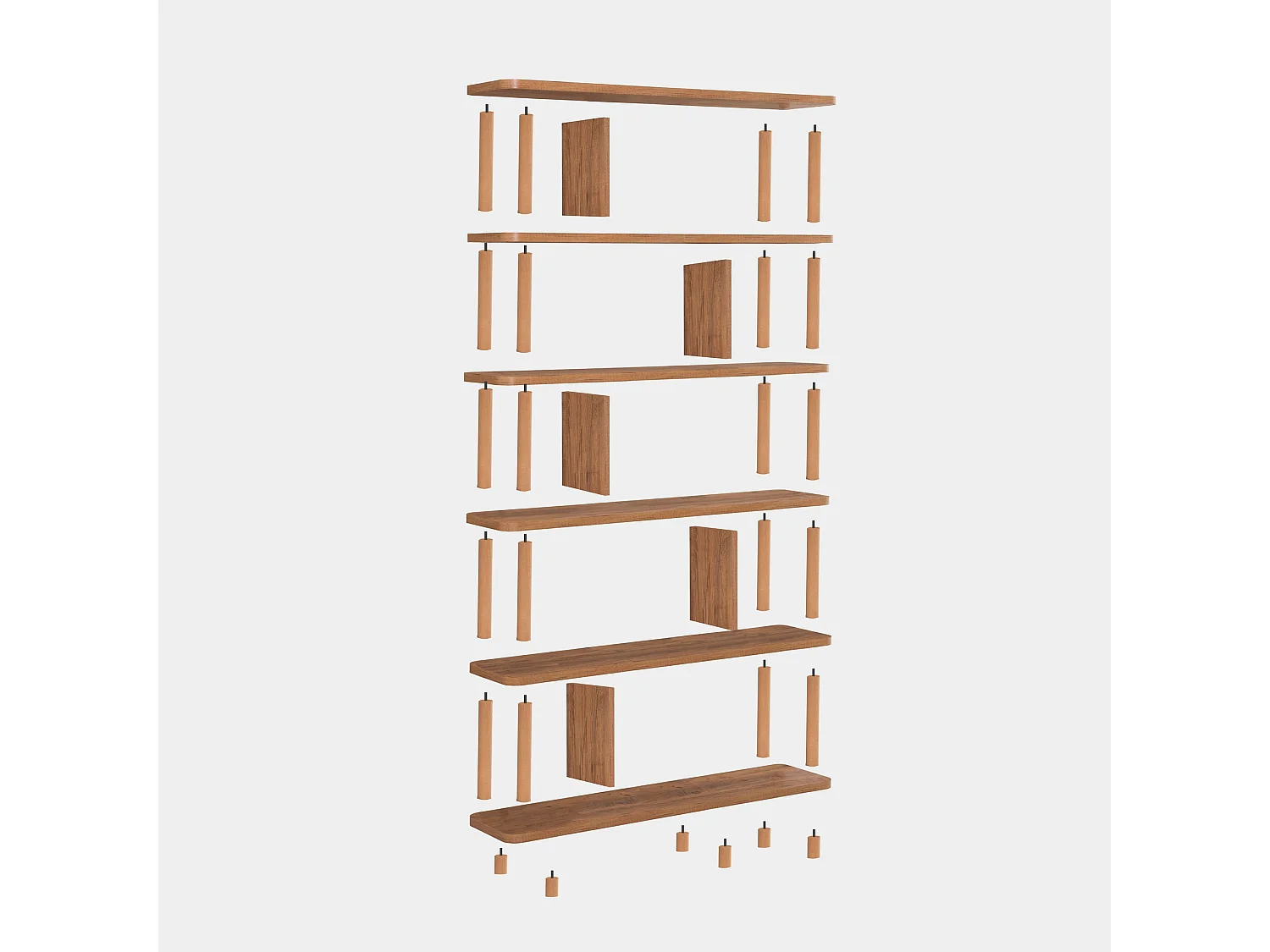 Estante rústico en MDF melaminizado – 120 x 168,5 x 28 cm – Pinheiro Atlântico