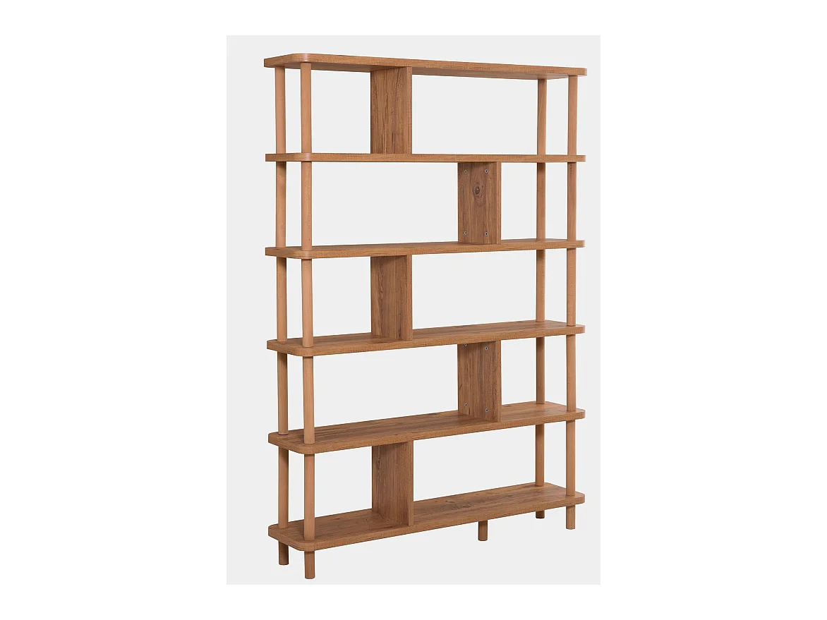 Étagère bibliothèque bois clair Mouka 120cm