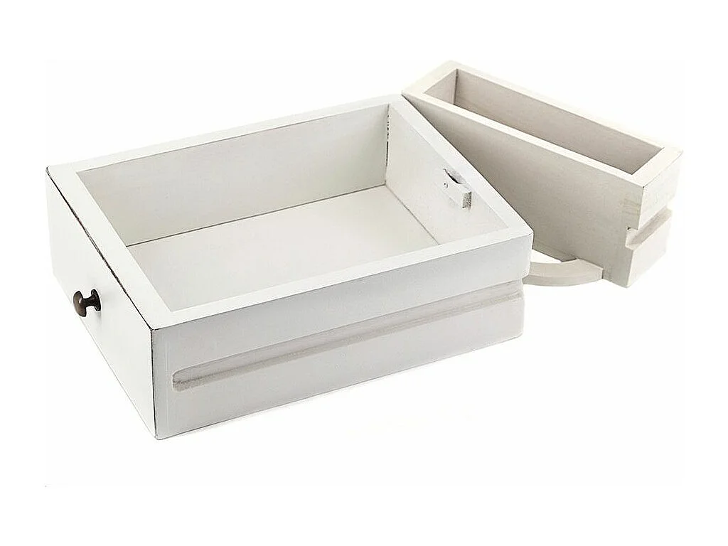 Bibliothèque provençale bois massif de mindi blanc et marron Kirest 110cm