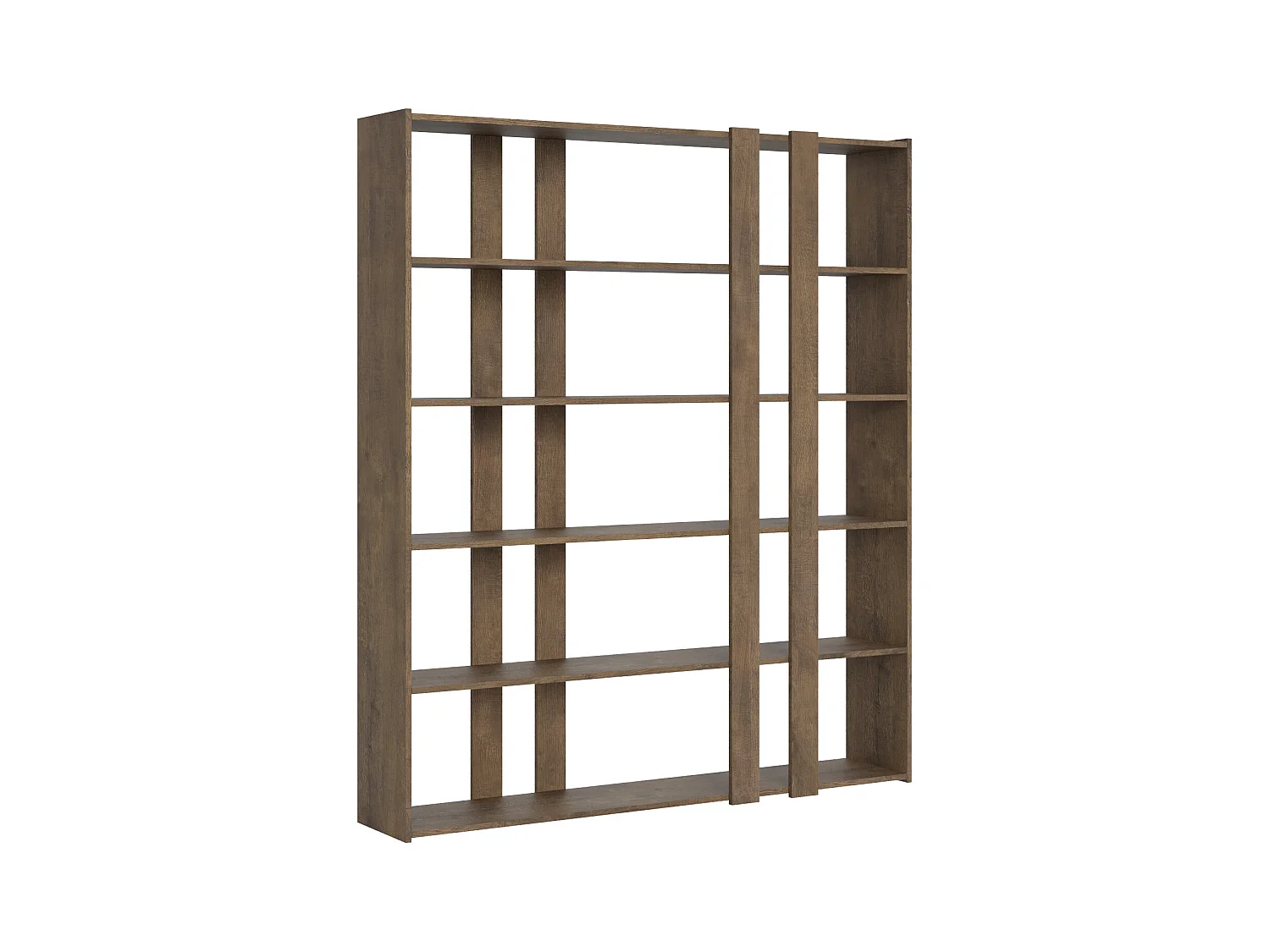 Sanka moderne houten boekenkast-Kleur Bruin-Breedte 178 cm