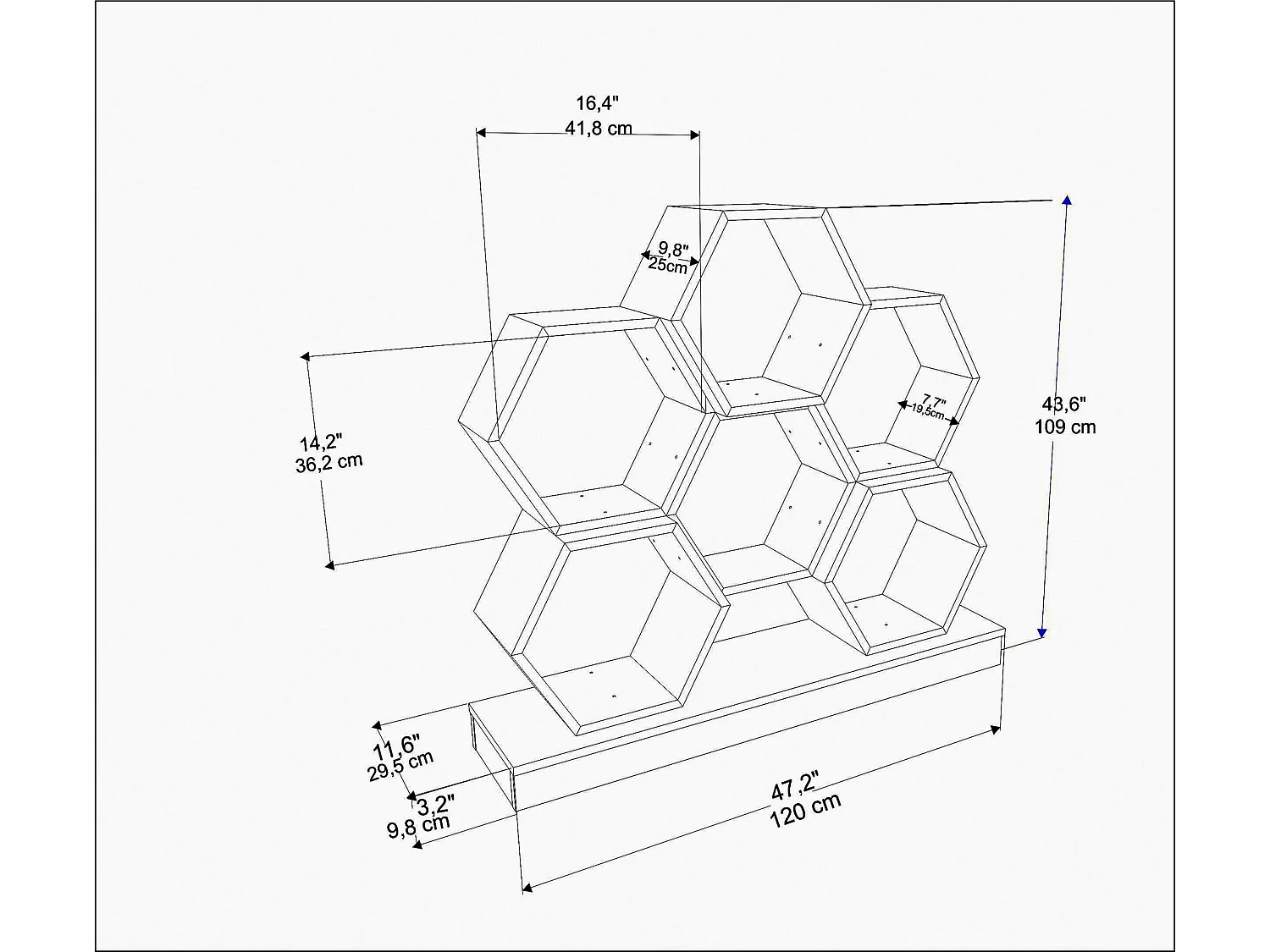 Librería moderna en blanco y roble, 120 x 29,5 x 109 cm | Tablero de partículas 100% melaminado, 18 mm de grosor | Almacenamiento con estilo