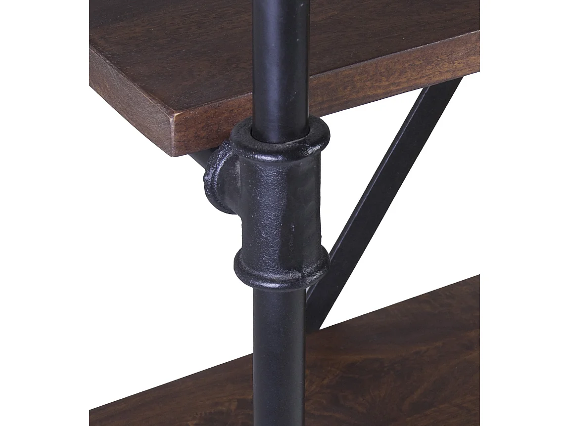 Bibliothèque industrielle fer noir et bois de manguier marron Kouba 100cm