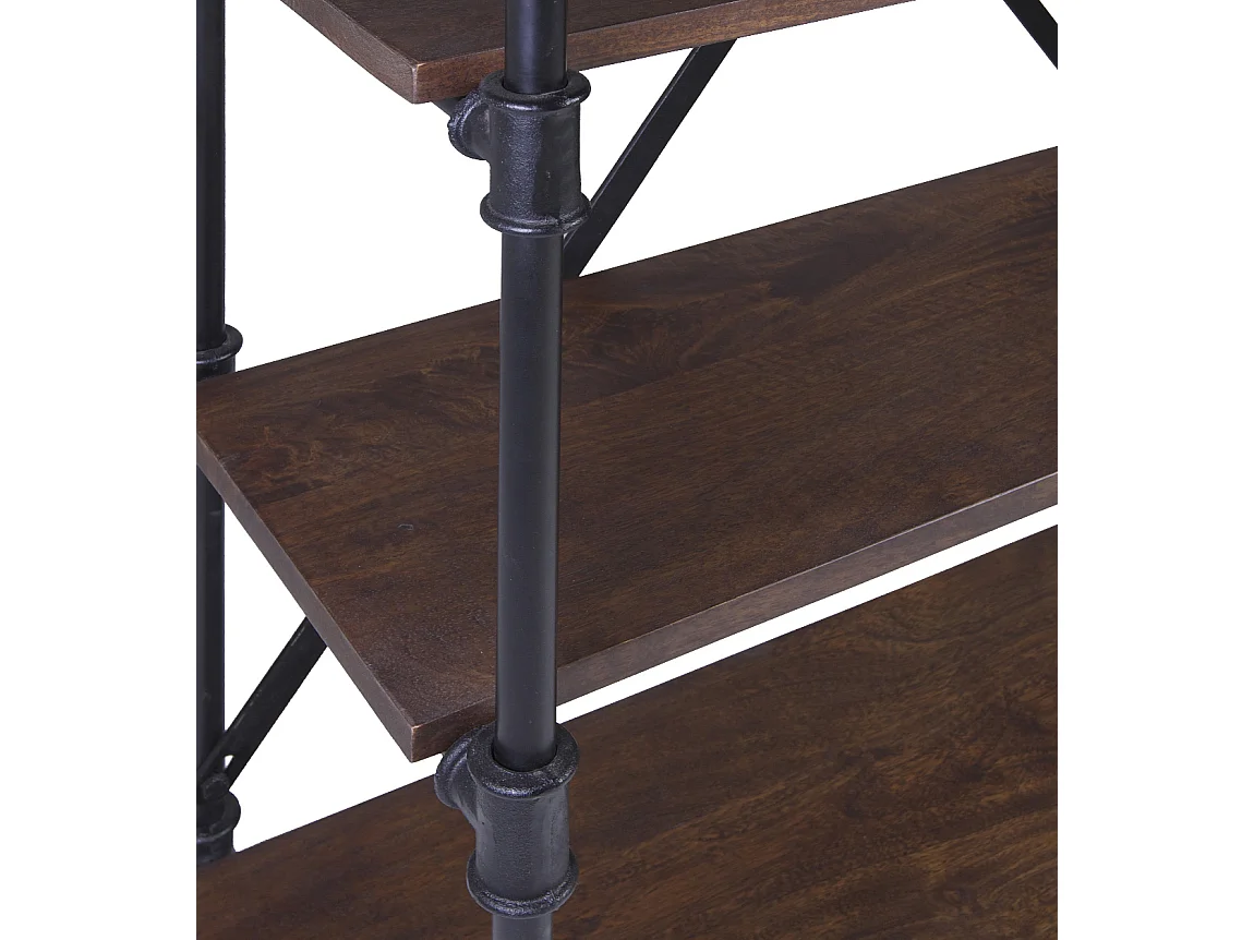 Bibliothèque industrielle fer noir et bois de manguier marron Kouba 100cm