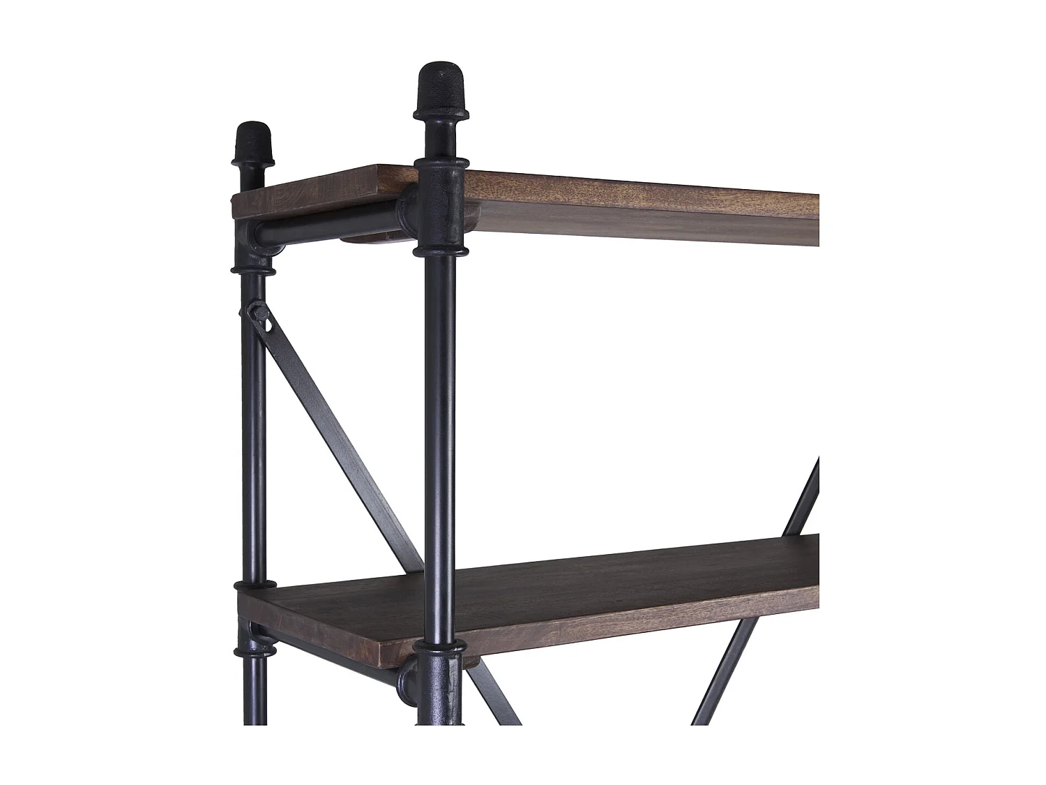 Bibliothèque industrielle fer noir et bois de manguier marron Kouba 100cm