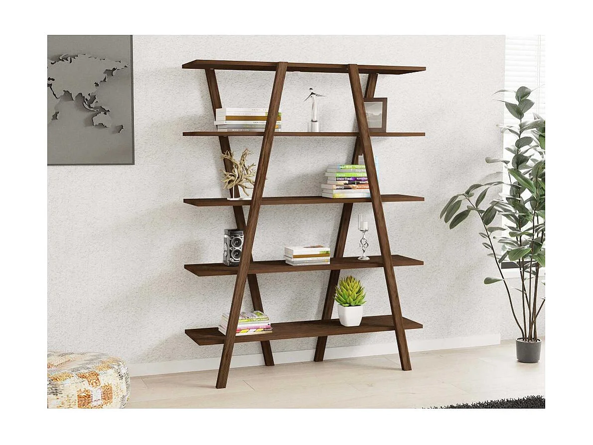 Librería – 115 cm x 144 cm x 29,5 cm – Nogal – 100% madera de pino