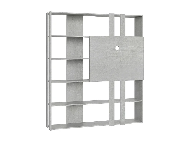 Bibliothèque et meuble TV Bamka 178cm-Couleur Gris ciment