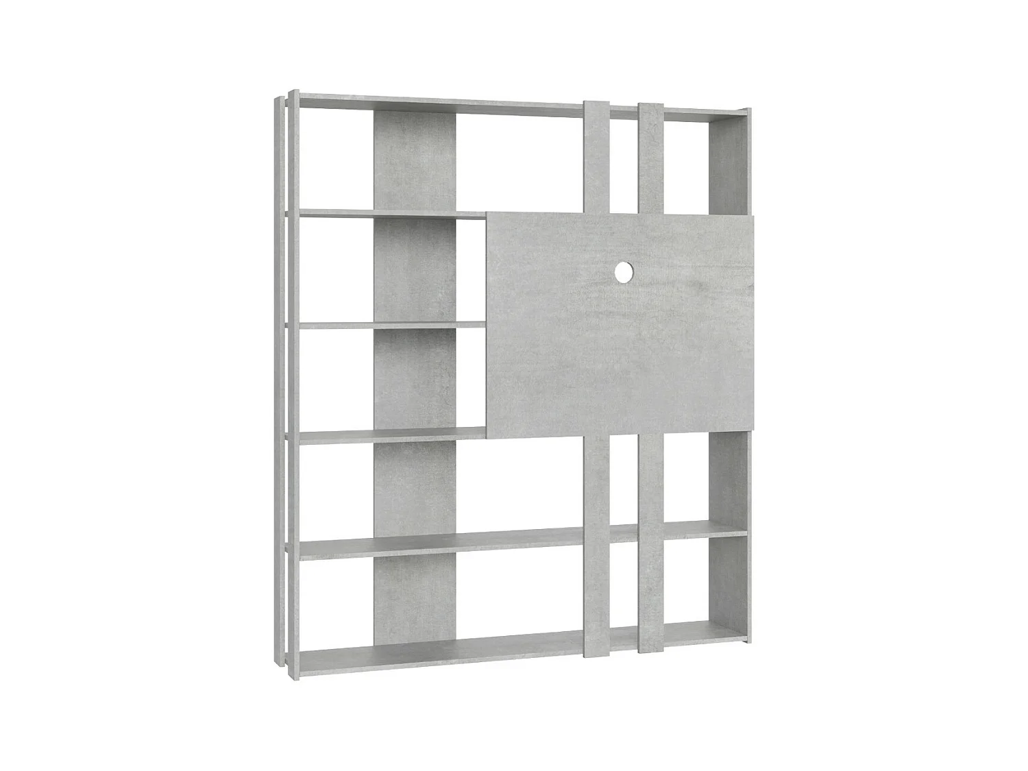 Bibliothèque et meuble TV Bamka 178cm-Couleur Gris ciment