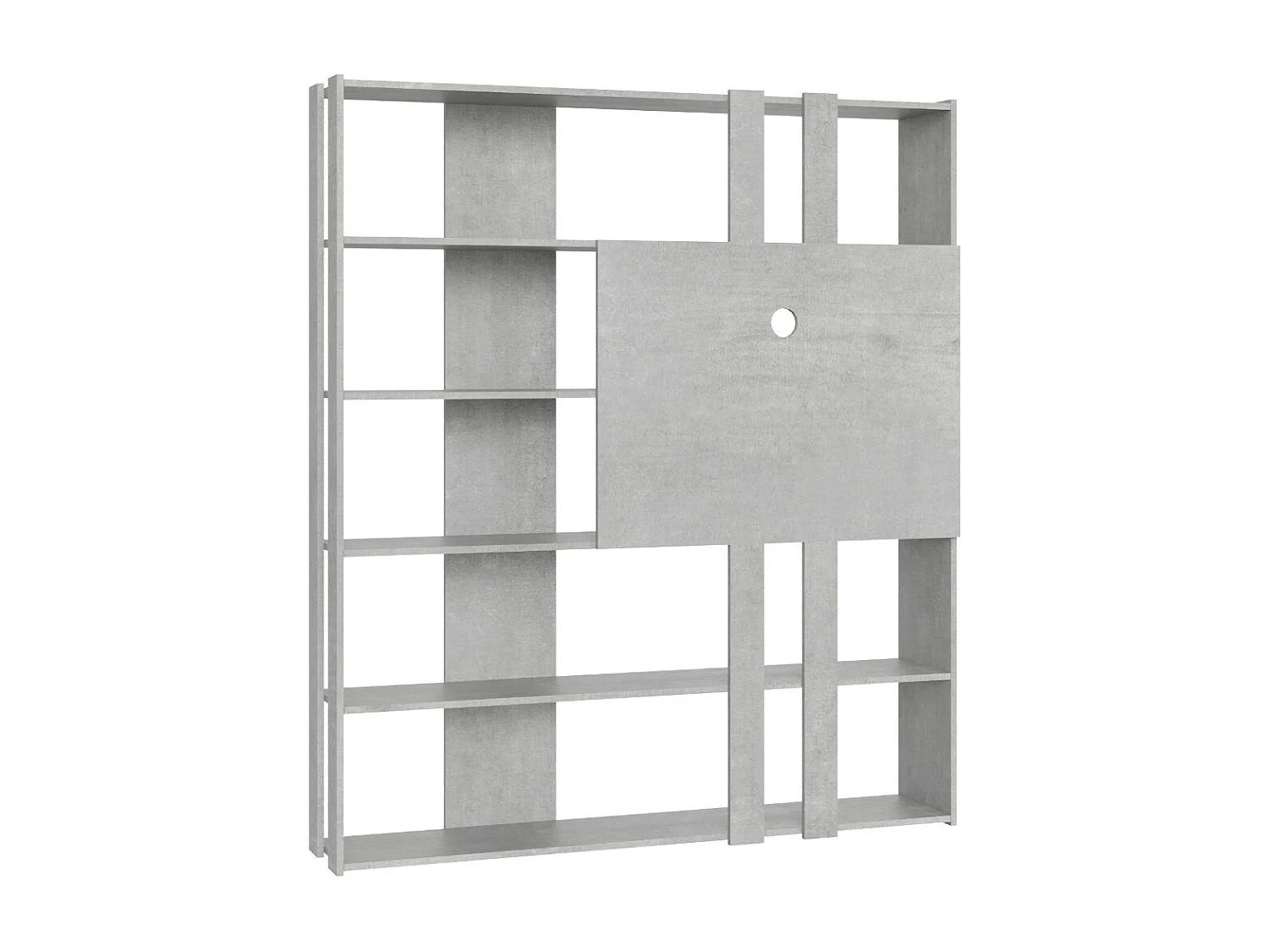 Bibliothèque et meuble TV Bamka 178cm-Couleur Gris ciment