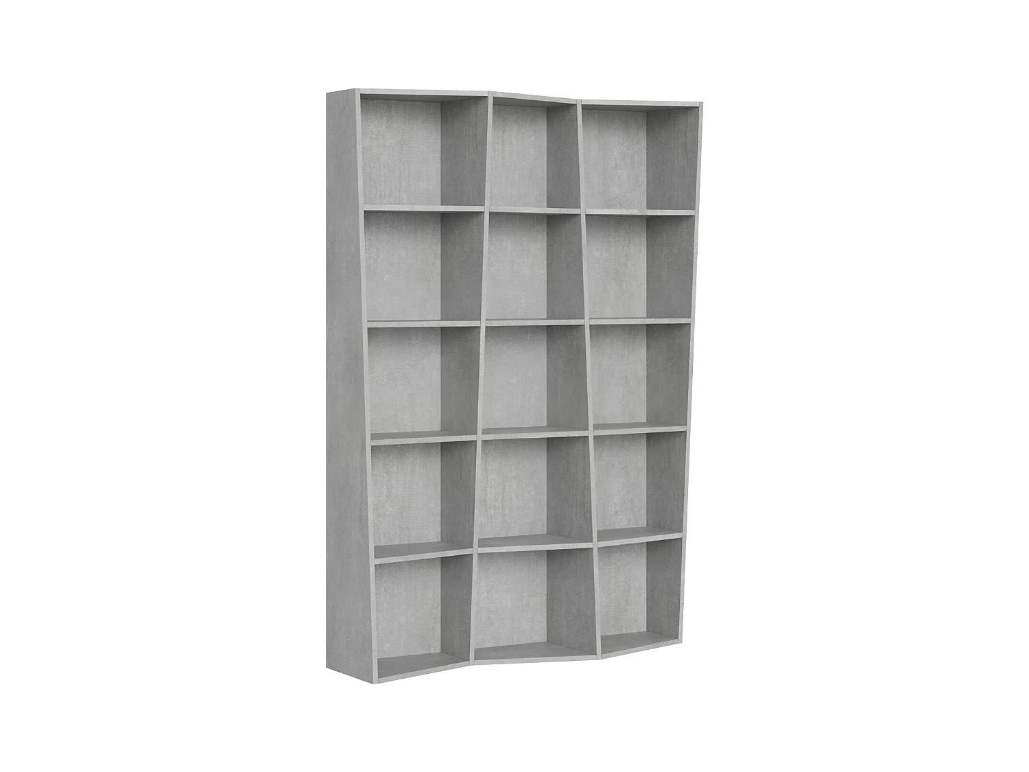 Brika ongestructureerde moderne houten boekenkast-Kleur Grijs-Breedte 137 cm