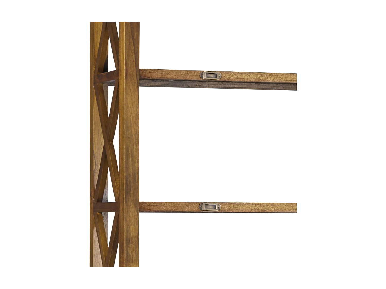 Bibliothèque en bois massif de Mindy 4 niveaux 2 tiroirs Orka 100cm