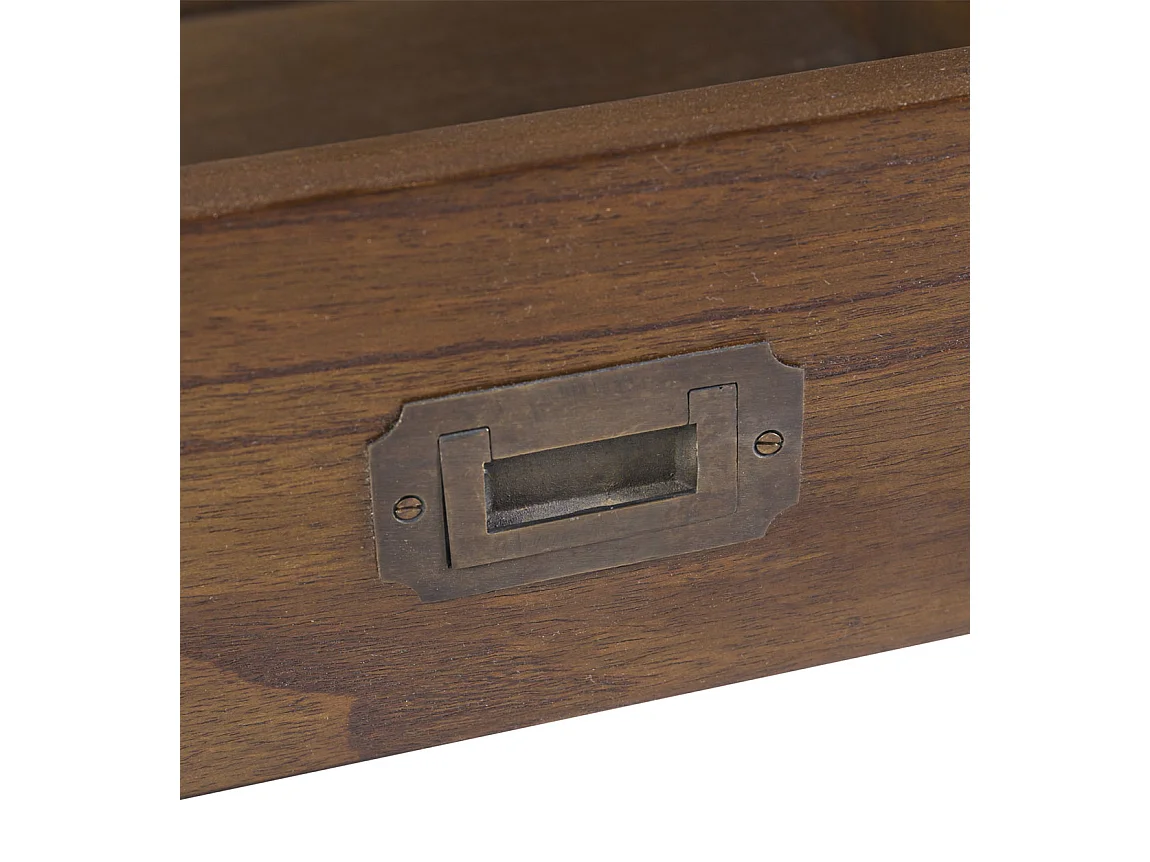 Bibliothèque en bois massif de Mindy 4 niveaux 2 tiroirs Orka 100cm