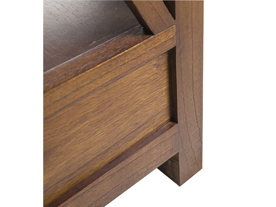 Bibliothèque en bois massif de Mindy 4 niveaux 2 tiroirs Orka 100cm